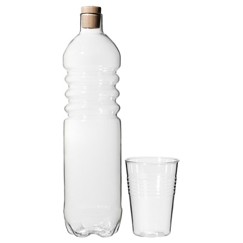 Glass Water Bottle and Cup