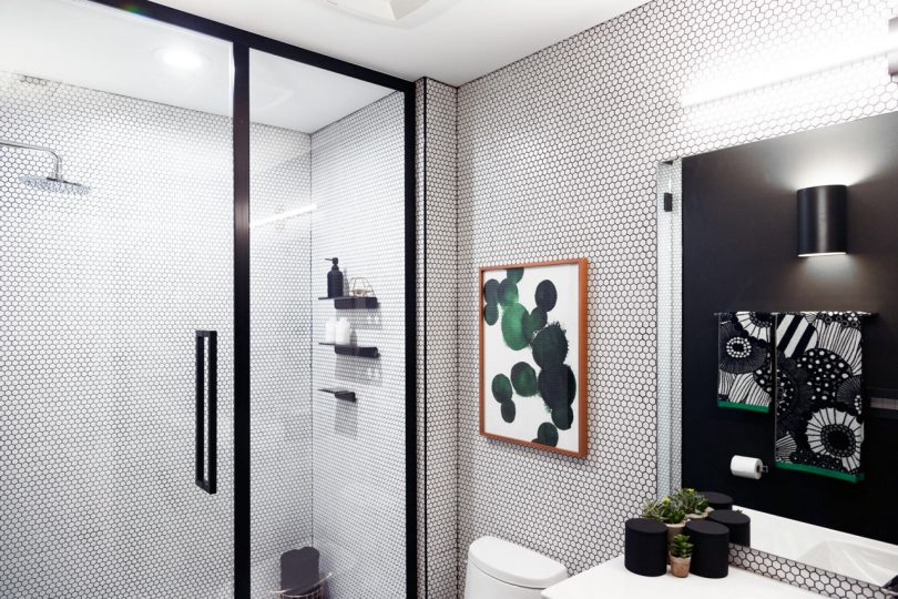 Basic Bathroom Gets a Graphic, Modern Renovation