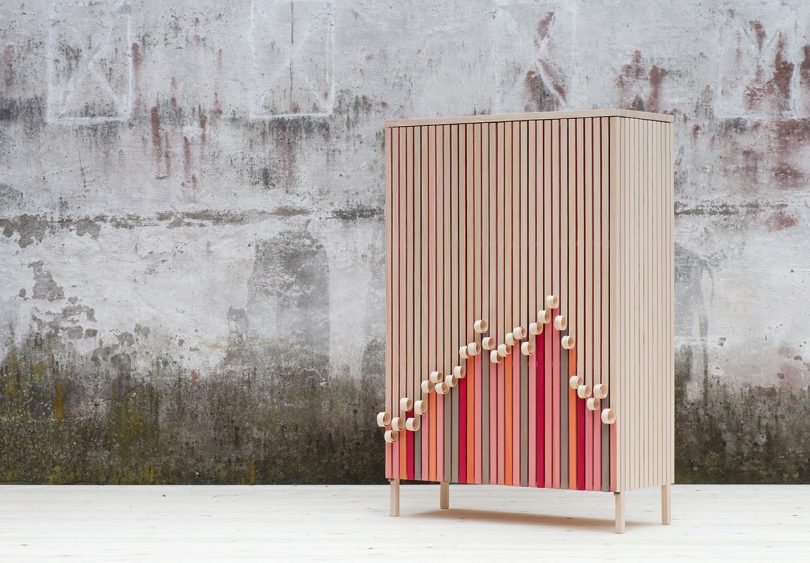 The Peeling Whittle Away Cabinet by Stoft studio
