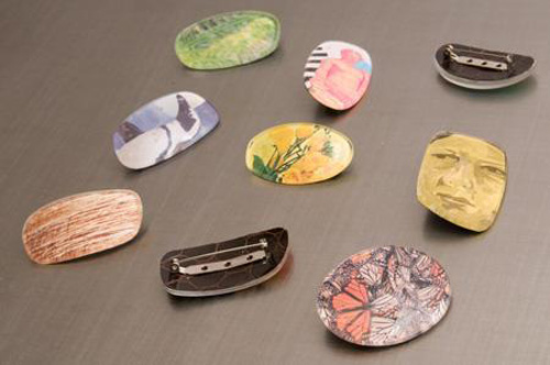 Recycled Eyeglass Brooches