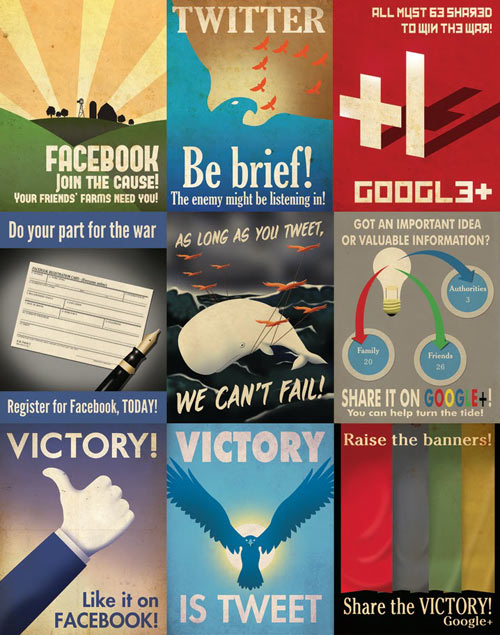 Social Media Propaganda Posters by Aaron Wood