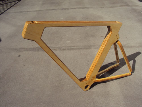 wooden bicycle frame