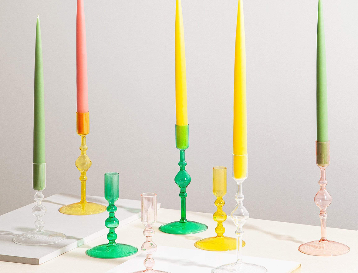 poketo glass candlestick holders