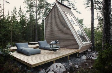 A Micro Cabin Built Overlooking a Lake in Finland