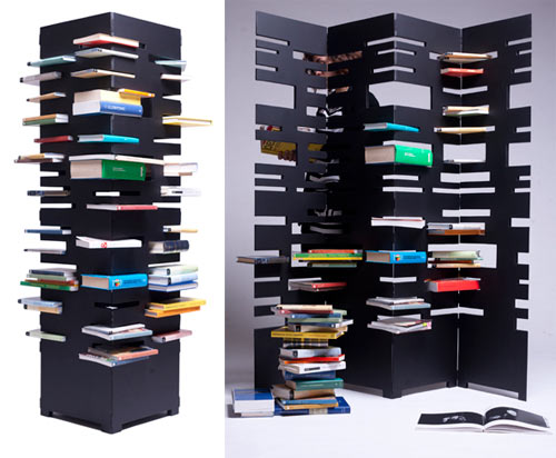 An Interesting Way to Store Books: Bookshelf Tower and Divider by Marica Vizzuso