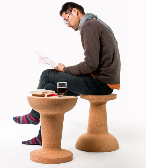 Pushpin Cork Chair/Table by Kenyon Yeh for COOIMA