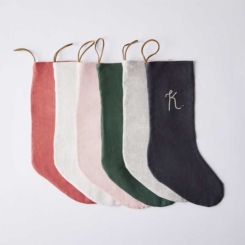 six layered linen stockings in various colors