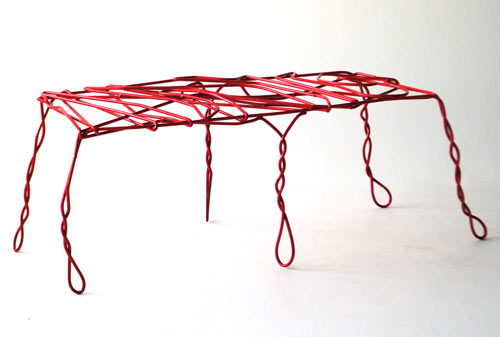 Thread Bench Made from Bent Metal by Ola Giertz