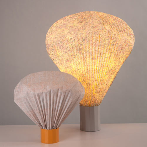 Pleated Vapeur Lamps by Inga Sempé