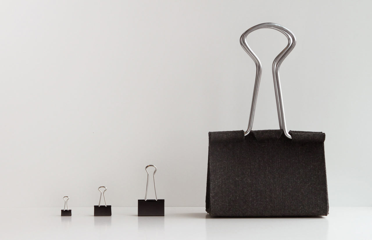 A Bag That Looks Like A Giant Binder Clip by Peter Bristol