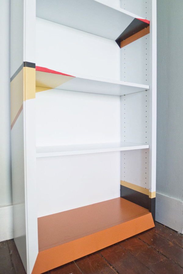 DIY Weaving Inspired Painted Bookcase