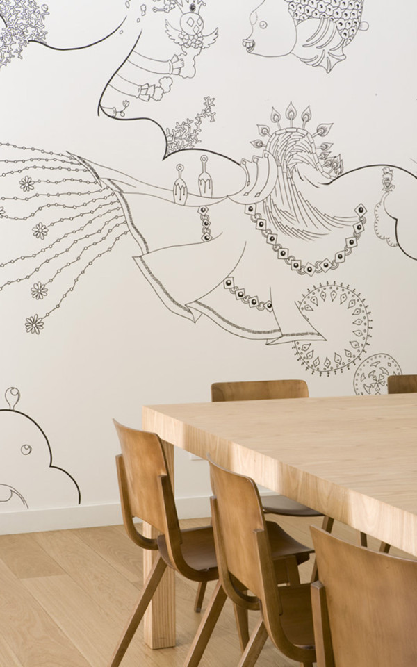 destination-hotel-bit-wood-dining-table-fish-mural