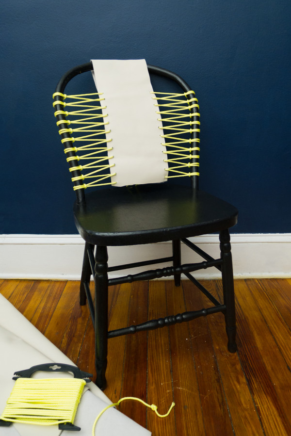 DIY Leather and Neon Chair Transformation
