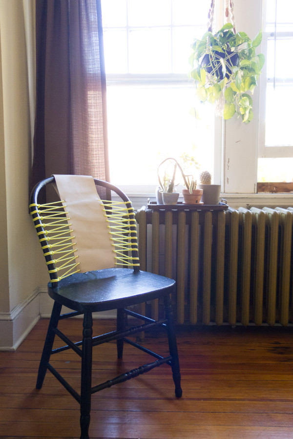 DIY Leather and Neon Chair Transformation