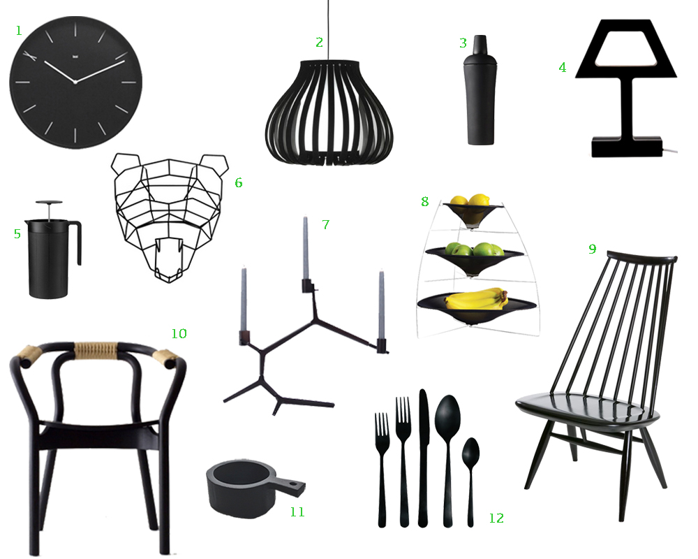 12 Bold Black Modern Home Furnishings