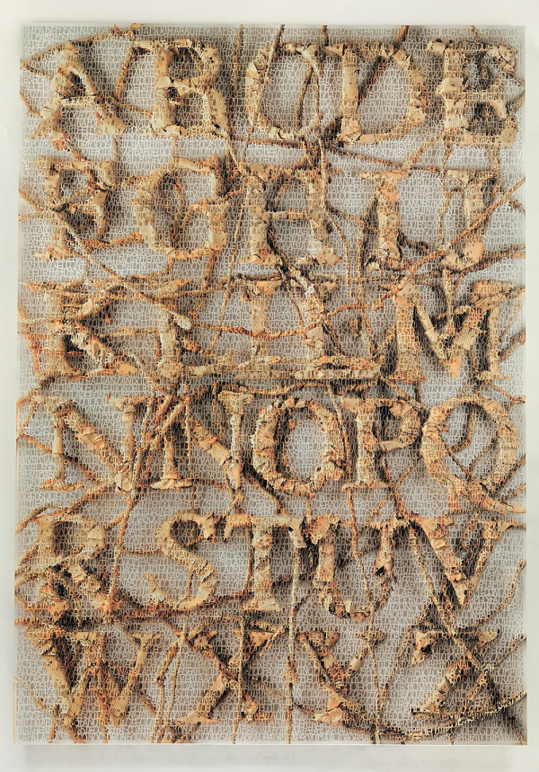 Baroque Alphabet, cut paper, 2010