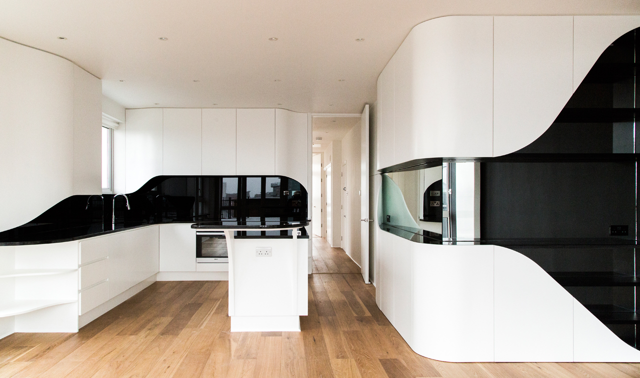 A Black & White Penthouse Apartment Full of Curves