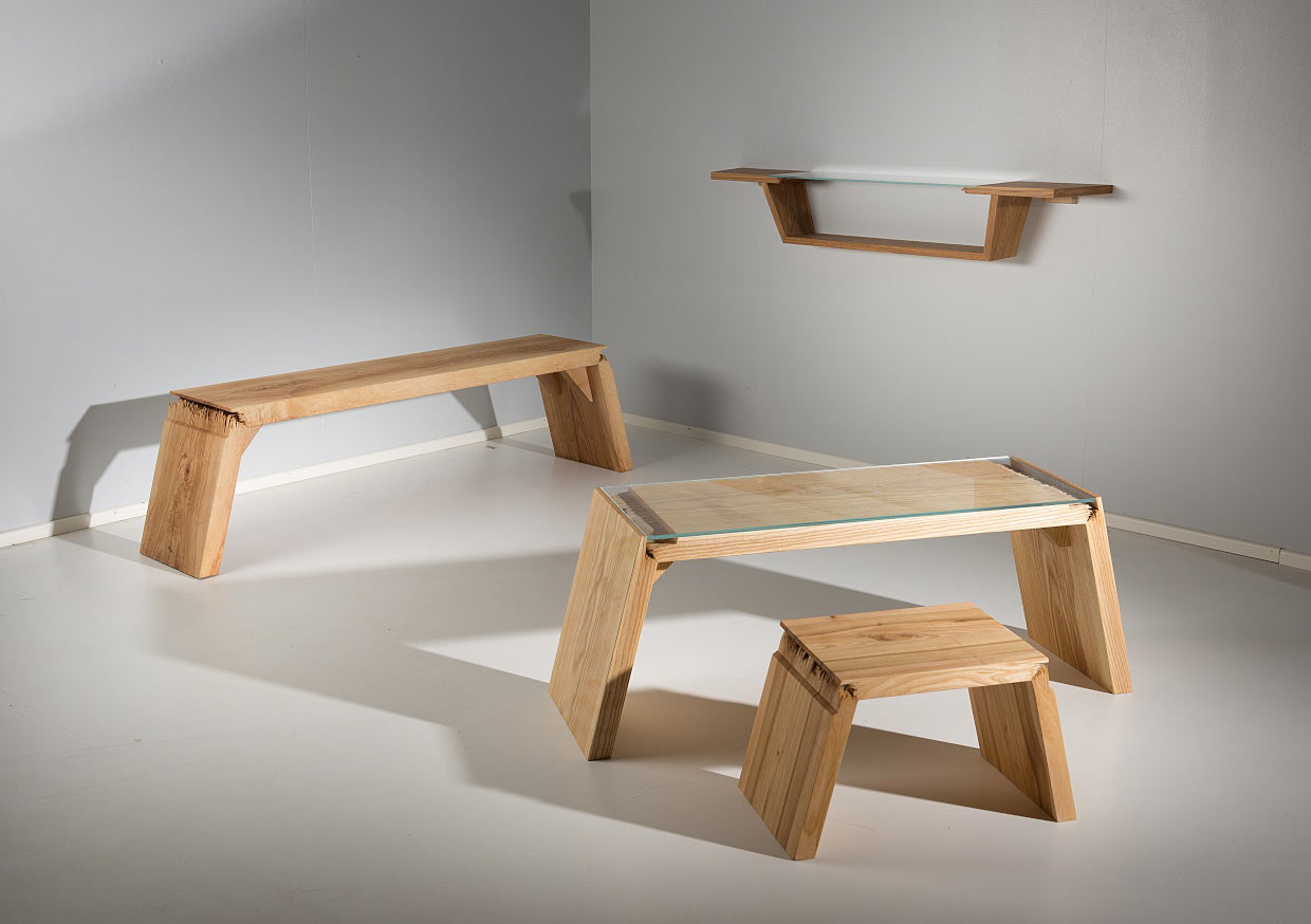 Broken: Furniture that Explores the Defects in Wood