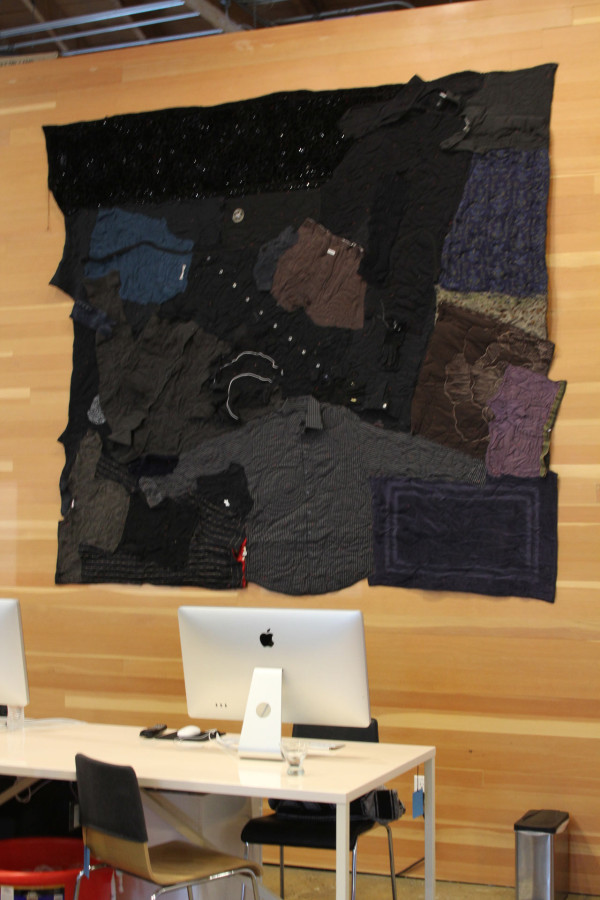 A quilt made from old clothing