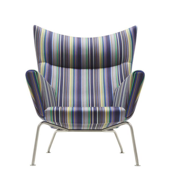 CH445 Wing Chair - Stripes