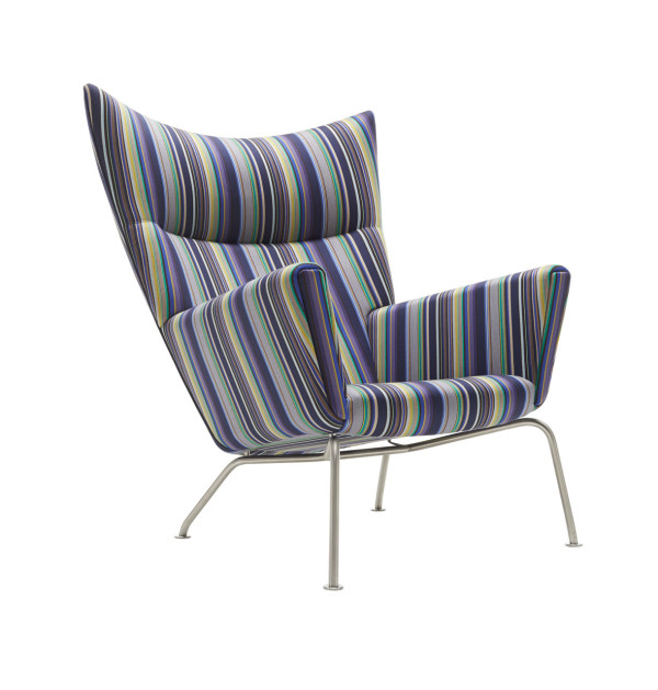 CH445 Wing Chair - Stripes