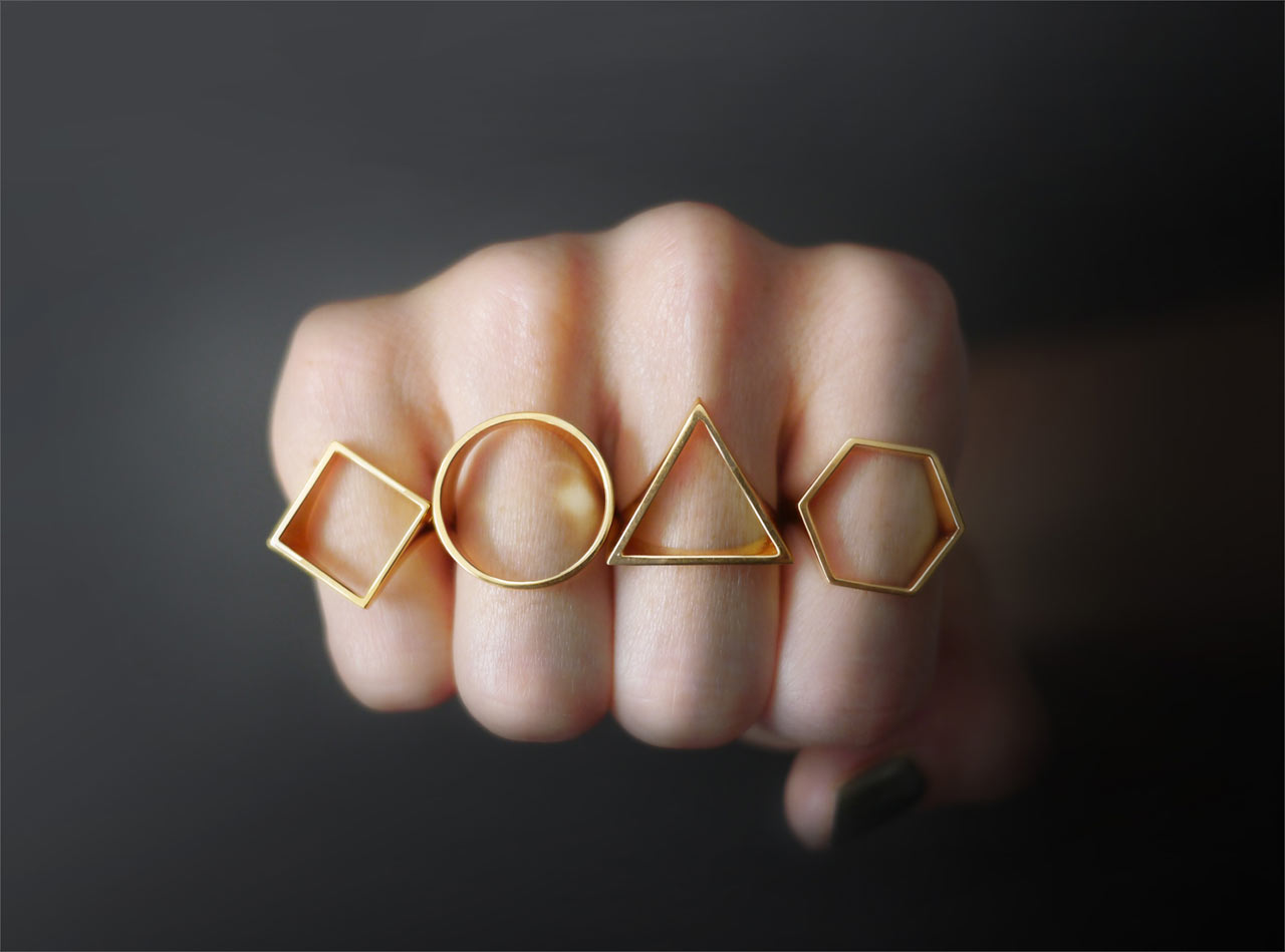 Geometric Silhouette Rings by OBJCTS