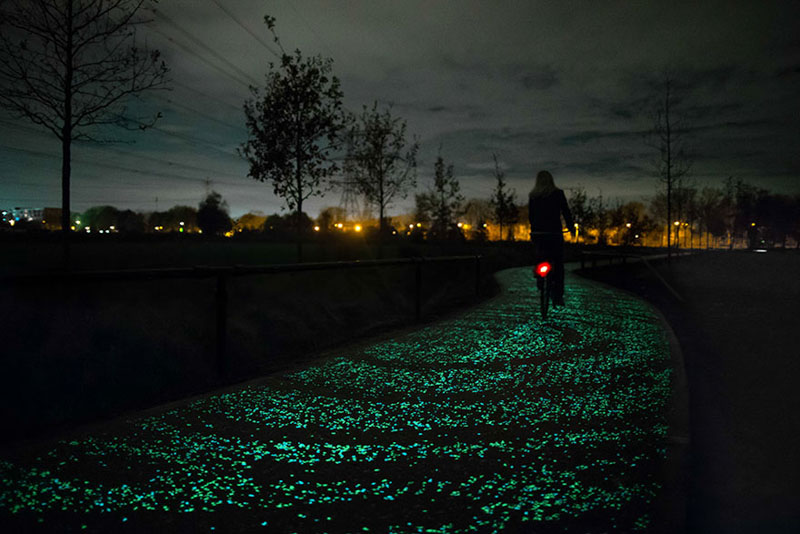 The World’s First Glow-In-The-Dark Bike Path Inspired by Van Gogh