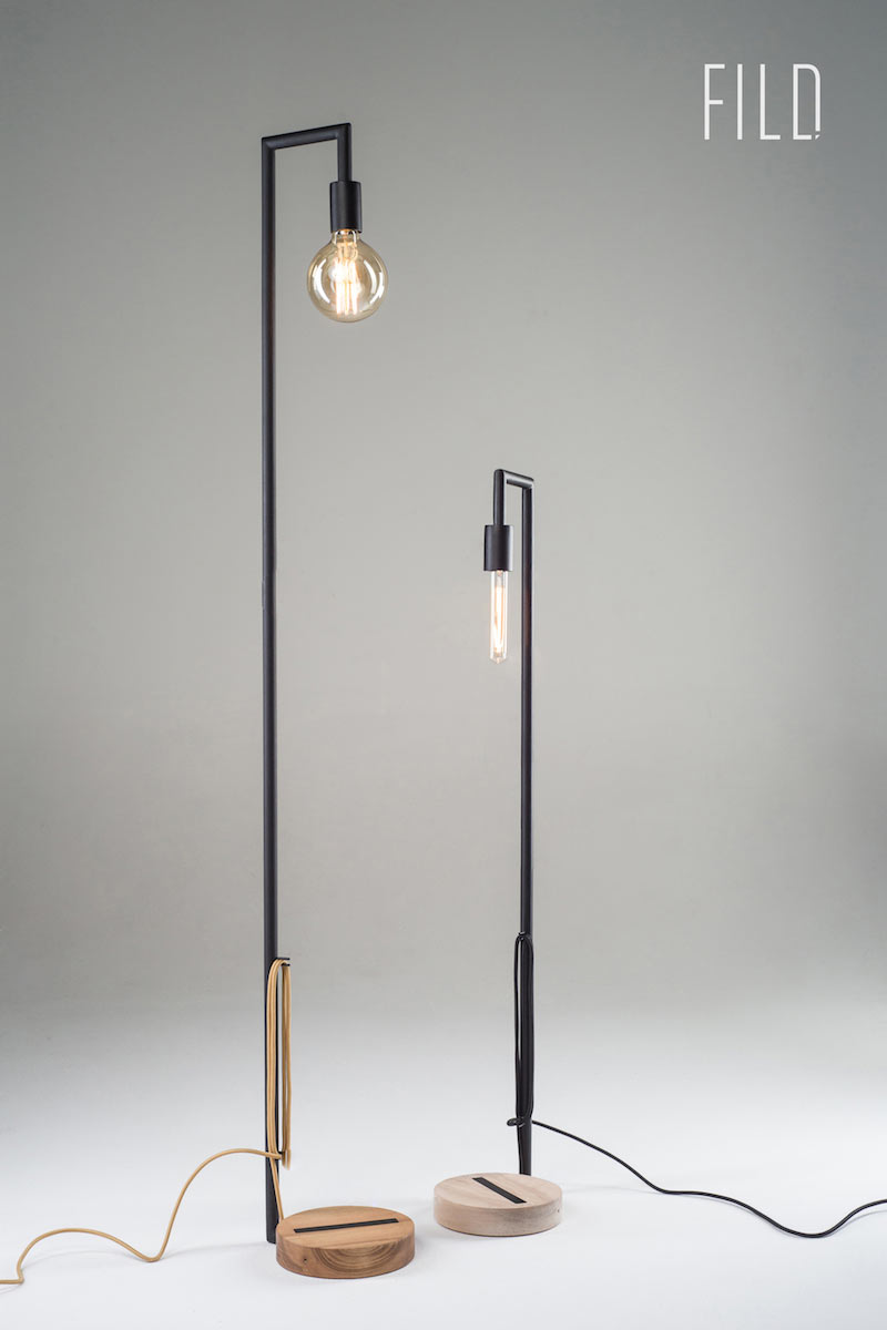 Wood and store metal lamp