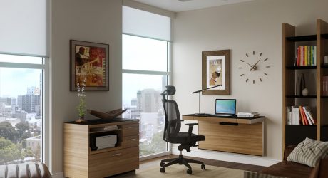 A Wall-Mounted Desk for Smaller Spaces