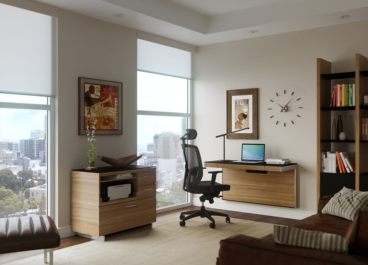 A Wall-Mounted Desk for Smaller Spaces