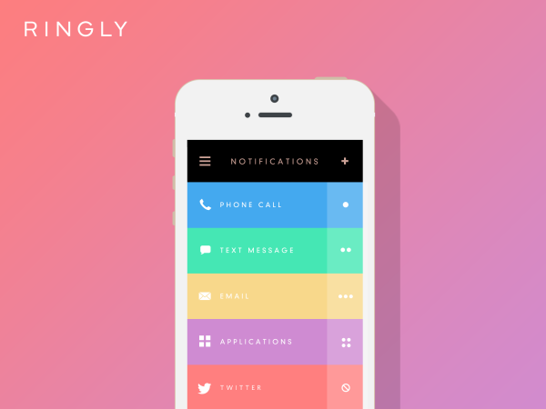The Ringly app supports notification for iOS and Android phone calls, texts, emails, out-of-range-from-phone notifications, calendar alerts and social media applications like Facebook, Twitter, Instagram, Tinder, and Uber.