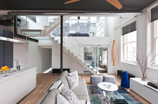Shoreditch Loft Apartment by MPD London; entrant into the Residential Project Under 1million category of the SBID International Design Awards 2014.
