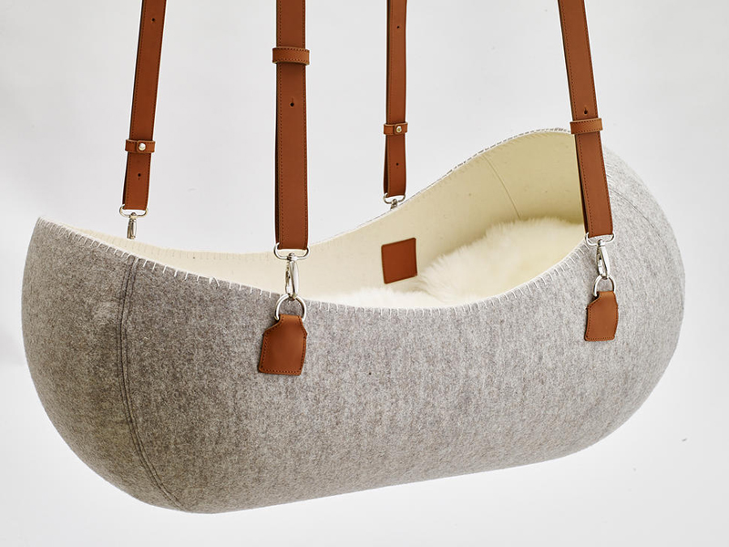 A Hanging Felt Cradle Inspired by the Womb