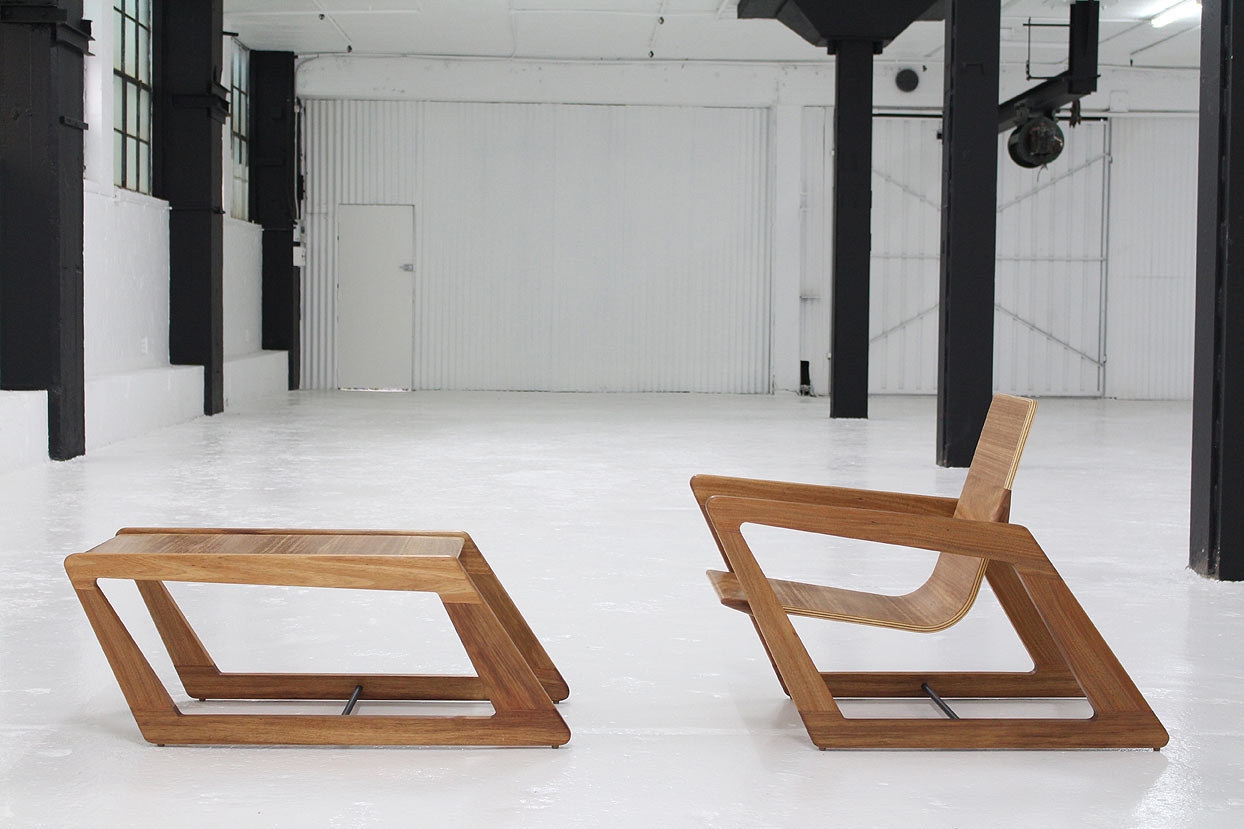 Modern, Sustainable & Slanted: Chair and Table by Cummins Design