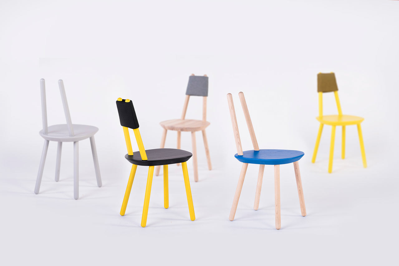 A Flat-Packed Chair Made of a Seat and Six Sticks