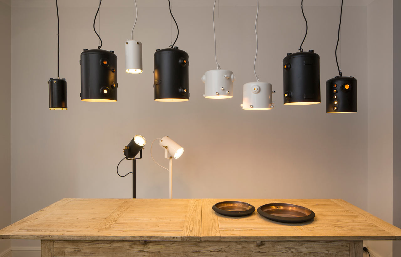 Lamps Made From Discarded Espresso Machine Boilers