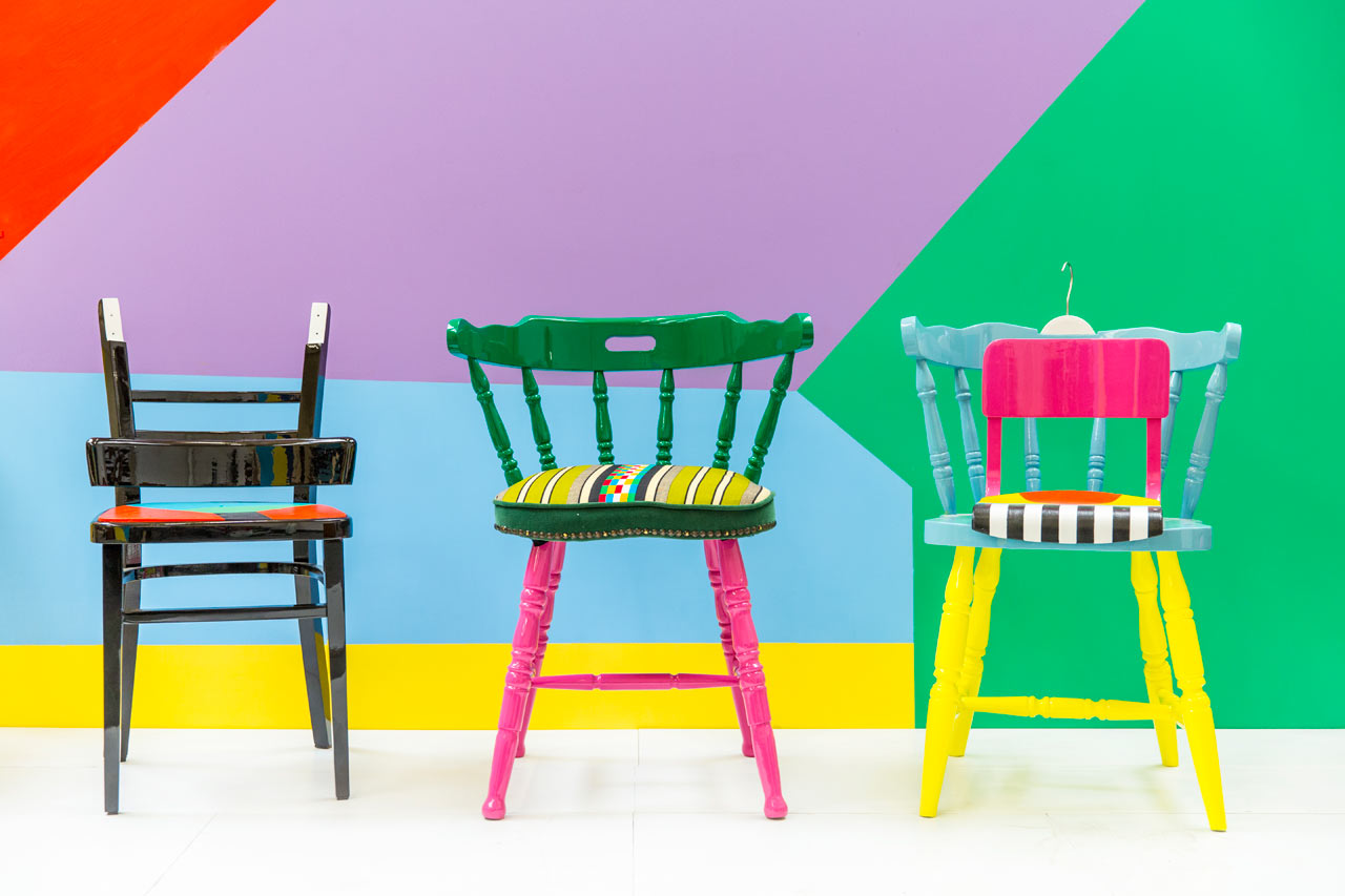 Upcycled Chairs Inspired by Traditional Nigerian Parables & African Fabrics