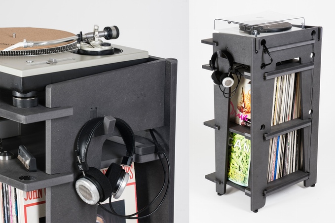 Line Phono Turntable Stand + Vinyl Record Storage, Made In The USA