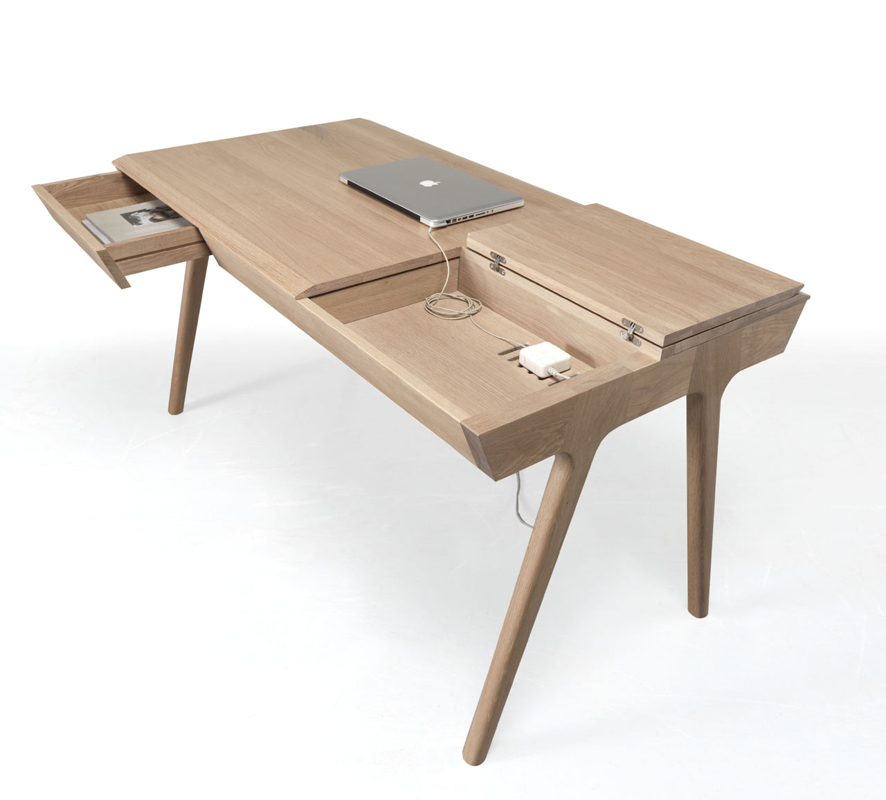 METIS: A Solid Wood Desk with Plenty of Storage - Design Milk