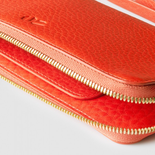 Personalized Leather Zip Around Minimalist Women Wallet 