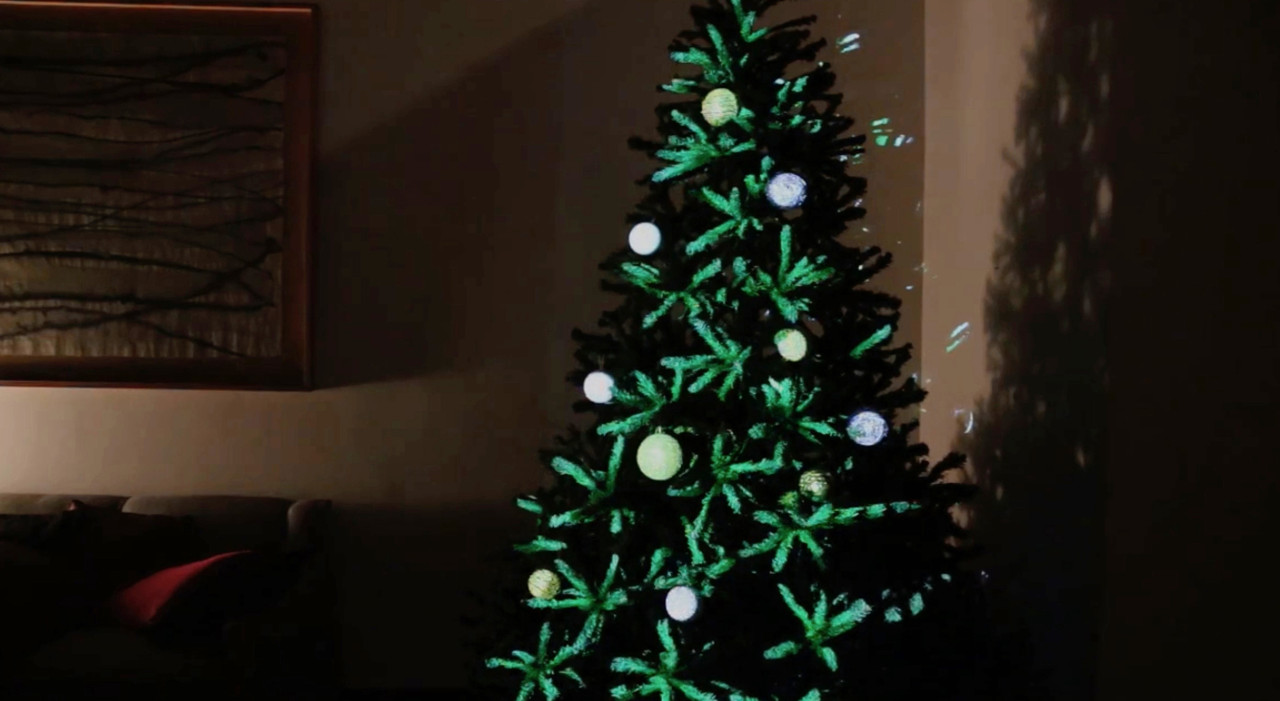 Projection Mapped Christmas Tree Ornaments Design Milk