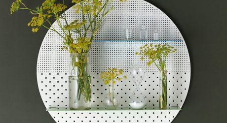 Magnetized, Perforated Wall Shelves Display Your Stuff with Style