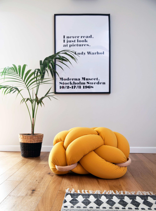 mustard Knot cushion photographer- Ami Tesler