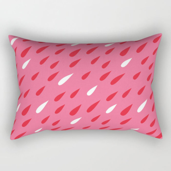 red-pink-droplets-rectangular-pillows