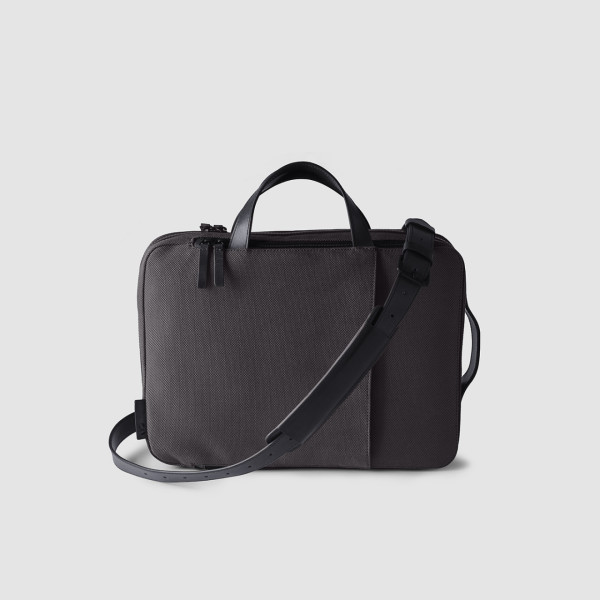 Octovo-Fabric-Briefcase-Charcoal-Front