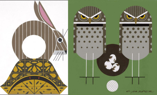The artwork of Charley Harper was a source of inspiration for INKS pared down aesthetic.