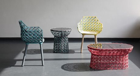 Furniture Made with Wrapped Yarn and Resin