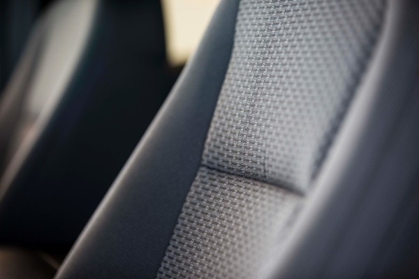 The 2015 Ford F-150 seats are made using a high-performance recycled material called REPREVE fiber, one made from 100% recycled materials, including plastic bottles.