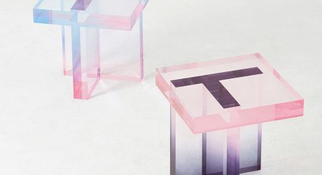 Tables Made With Dyed Acrylic Resin