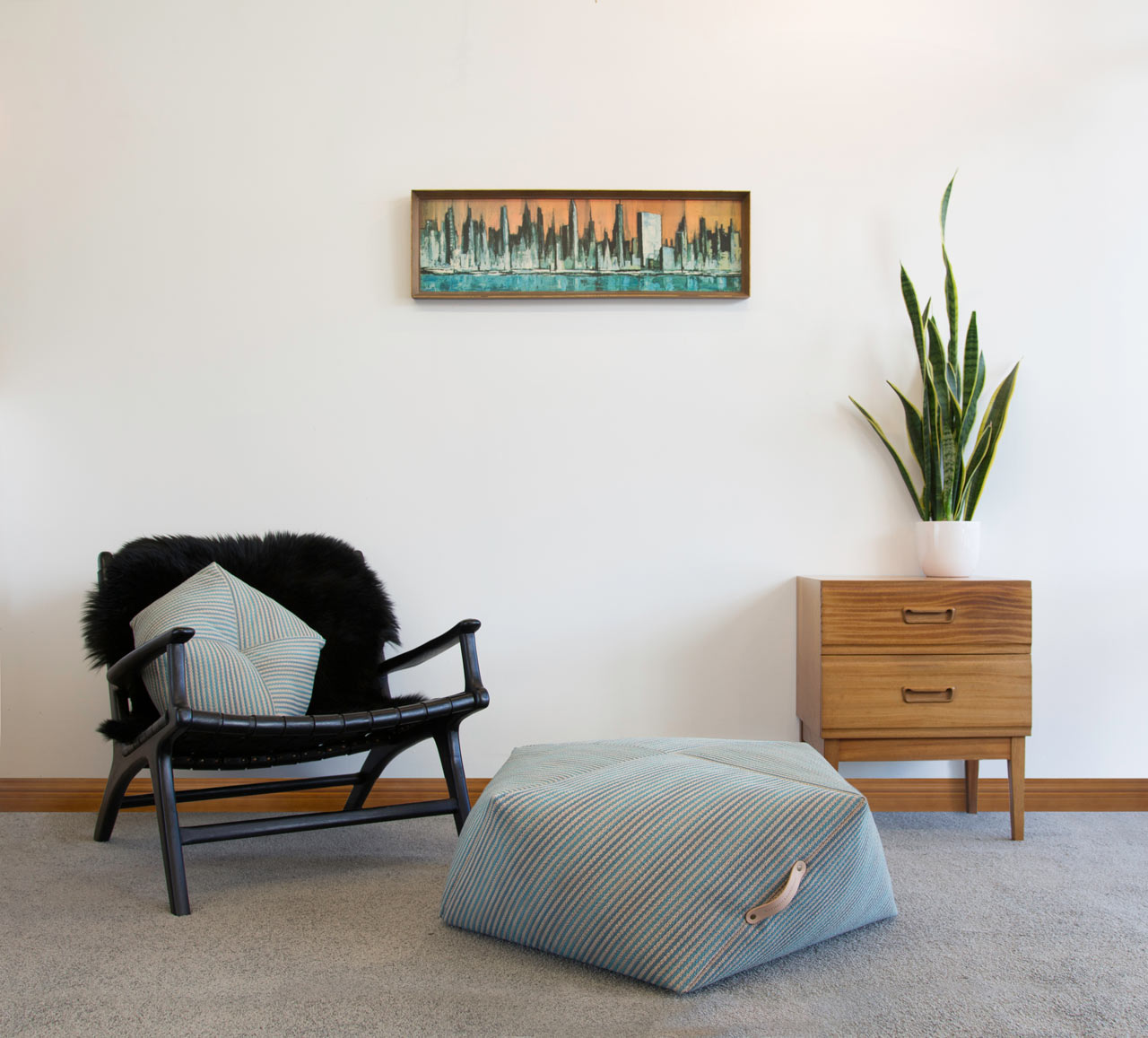Geometric Poufs and Cushions by Kathryn Leah Payne